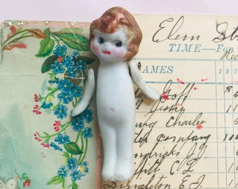 Miniature Bisque Doll, Jointed Arms, 1930s Collectible Doll by VintageStudioSupply