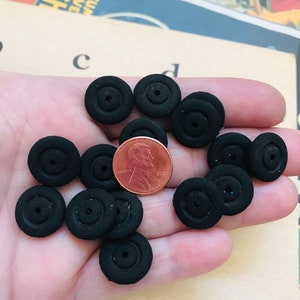 8pc. Miniature, Toy Car Rubber Tires, by VintageStudioSupply