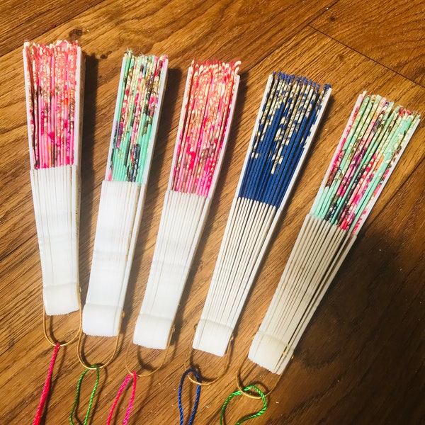 Handheld Colorful Fans, Hot Flashes Woman, Decorative Fabric, Folding Fan, Gilt Gold Ladies Fan by VintageStudioSupply