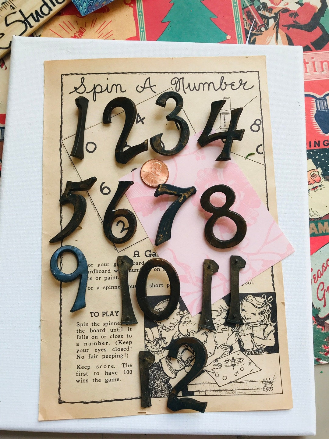 Vintage,brass Clock Numbers, Craft Supplies, Repurpose Old Clock Parts