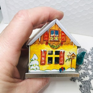 Tin Lithograph Miniature House, Christmas Decor, Santa House, Made in Germany by VintageStudioSupply