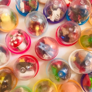 Vintage Gumball Charms & Cracker Jack Prizes - Collectible Miniatures, Party Favors, Retro Kids Toys