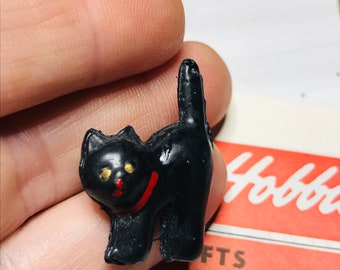 Black Cat , Celluloid, Tiny Cat, by VintageStudioSupply