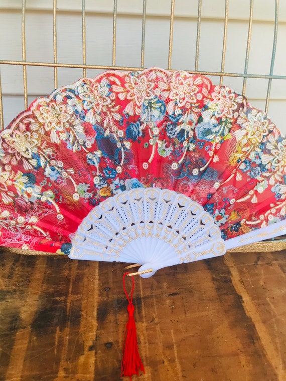 Handheld Colorful Fans, Hot Flashes Woman, Decorative… Gem