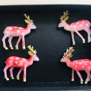 Miniature Reindeer, Bucks, Set of Four, Dollhouse Toys, Holiday Decor, by VintageStudioSupply