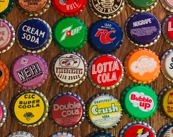 Vintage Bottle Caps, Soda Pop, Old, New Stock, Set of 100, Craft Supplies, DIY, by VintageStudioSupply