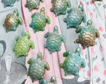 Miniature Sea Turtles: Hand-Painted Diecast Plastic, Fairy Garden (6 pc.)