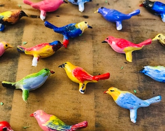 5pc.Hand Painted Miniature Birds: Fairy Garden Dollhouse Decor