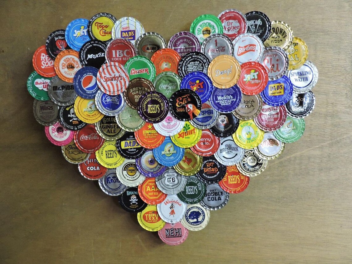 Soda Bottle Caps Old New Stock Set of Ten Craft Supplies Etsy