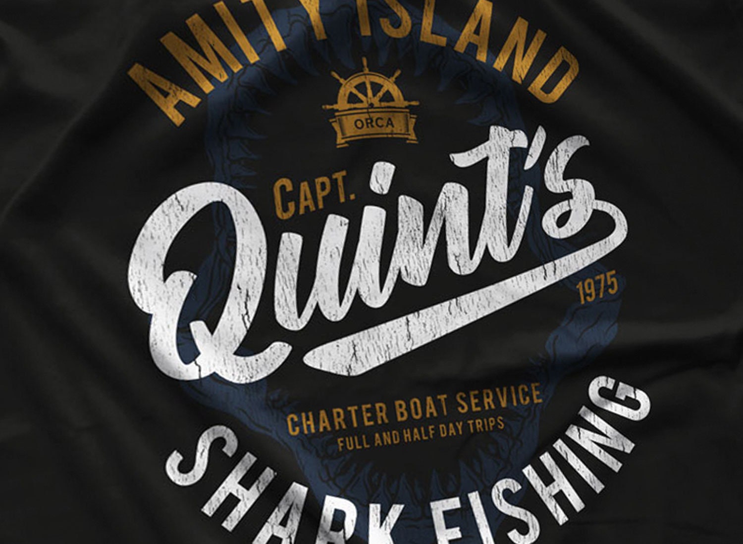 Quint's Shark Fishing Light - Jaws T-Shirt M / Short Sleeve Tee / White