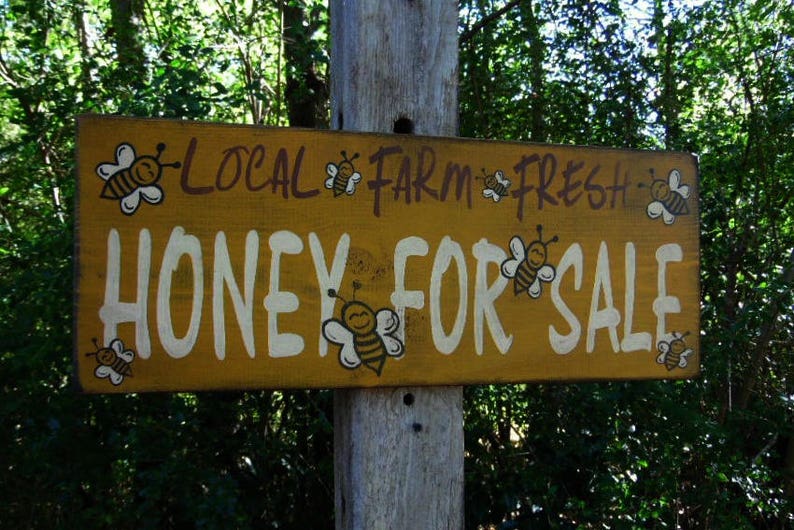 Honey Sign Primitive Honey sign Local Farm Fresh Honey For Etsy