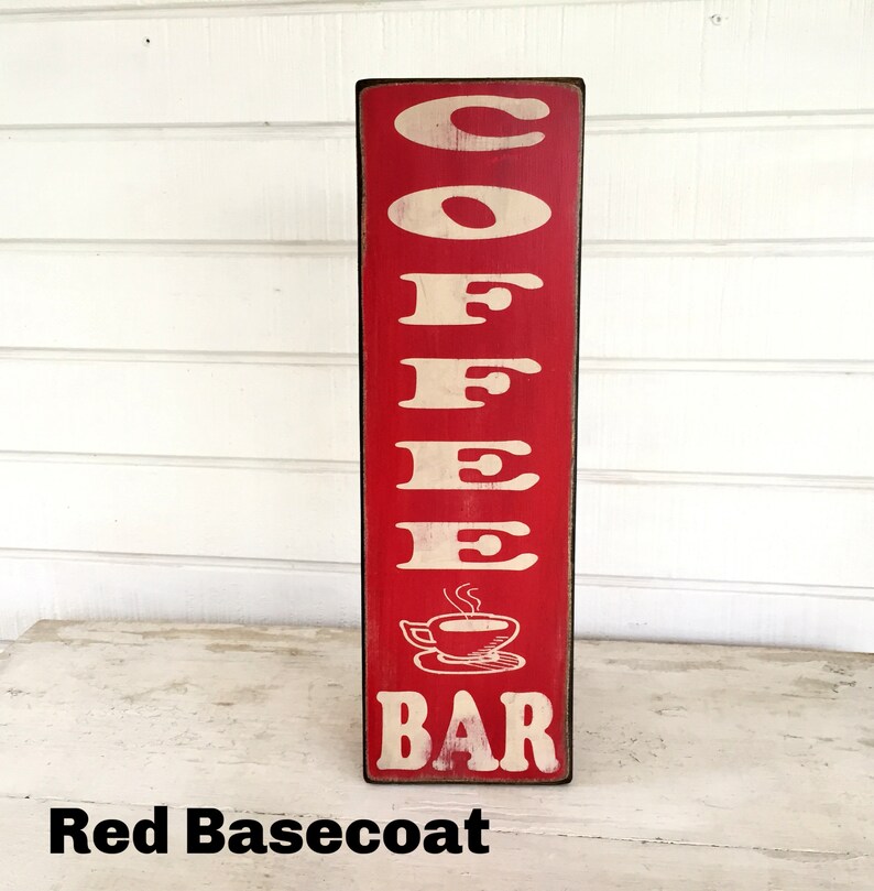 Coffee Bar Sign Vertical Coffee Bar Signs Primitive Sign Old Etsy