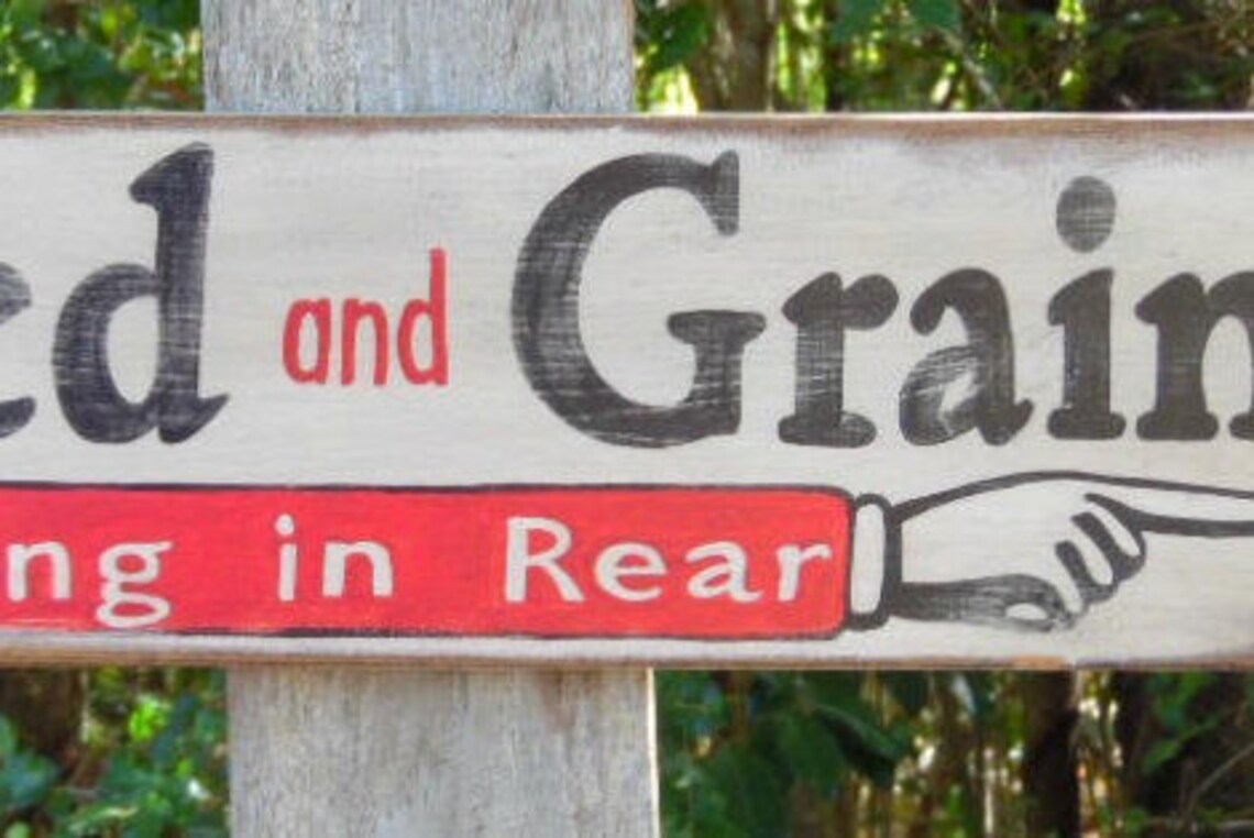 Feed and Grain Parking in Rear Feed Store Signs Primitive Wood Etsy