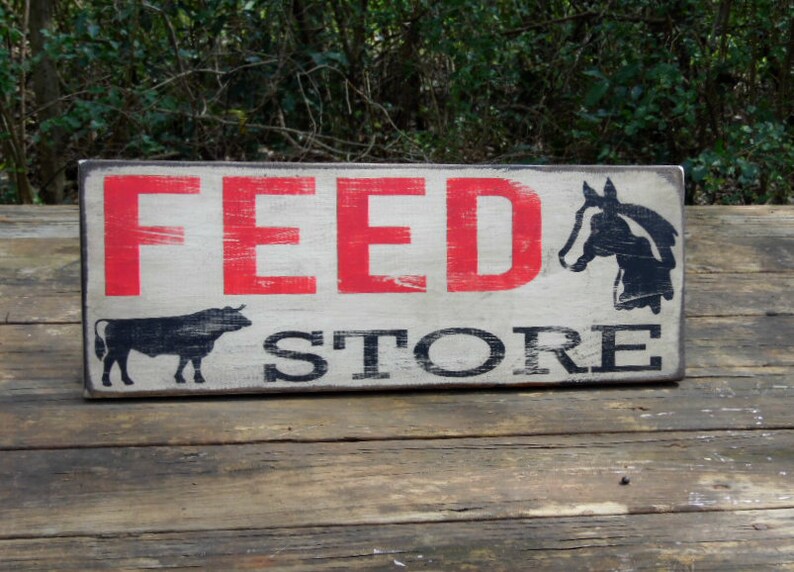Feed Store Primitive Feed Store Sign Rustic Feed Store Sign Etsy