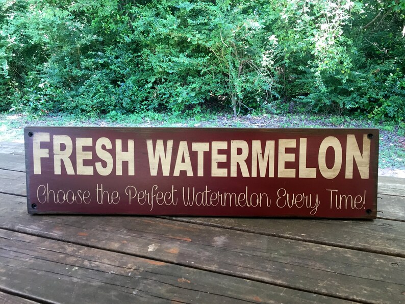 Watermelon Sign Farm Signs Produce Signs Fresh Watermelon Etsy