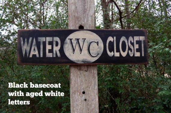 Water Closet Sign Primitive Water Closet Sign Vintage Water Etsy