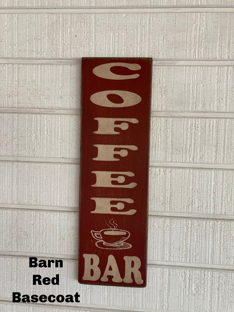 Coffee Bar Sign Vertical Coffee Bar Signs Primitive Sign Old Etsy