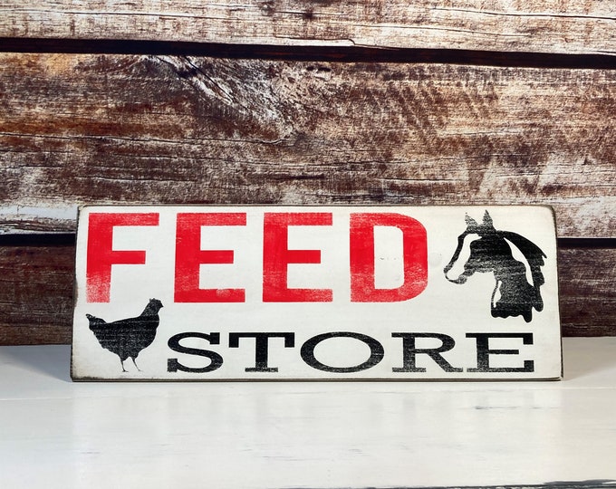 Feed Store Primitive Feed Store Sign Rustic Feed Store Sign Etsy
