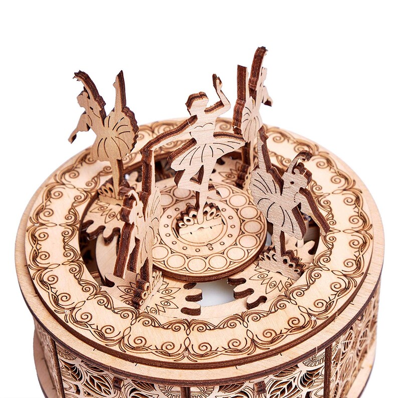 Wood Trick Dancing Ballerina Music Box Kit Swan Lake DIY Etsy