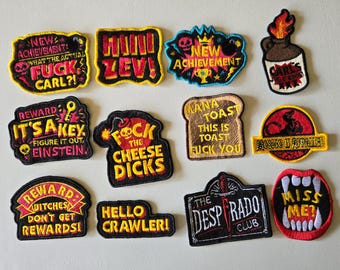 LitRPG Book Series Embroidered Iron-On Patches | Fantasy & Cat Fan Art Accents