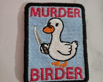 マーダーバーダーグース刺繍アイロンパッチ、皮肉な面白いパッチ