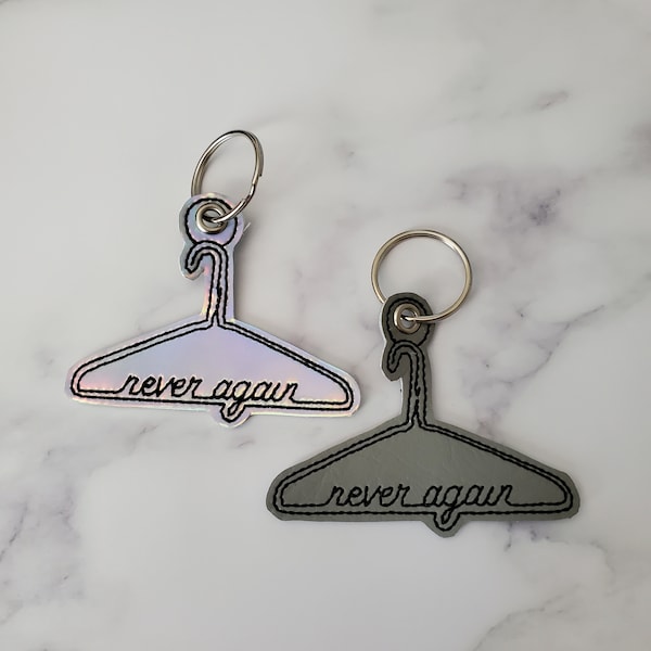 Never Again Hanger, Roe V Wade Hanger, Pro Choice Keychain, Uteruses Keychain, Feminism Keychain, Roe V Wade Keychain, Feminism Gift
