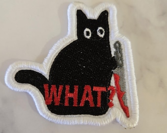 Snarky Cat geborduurde opstrijkpatch: grappige punkpatch
