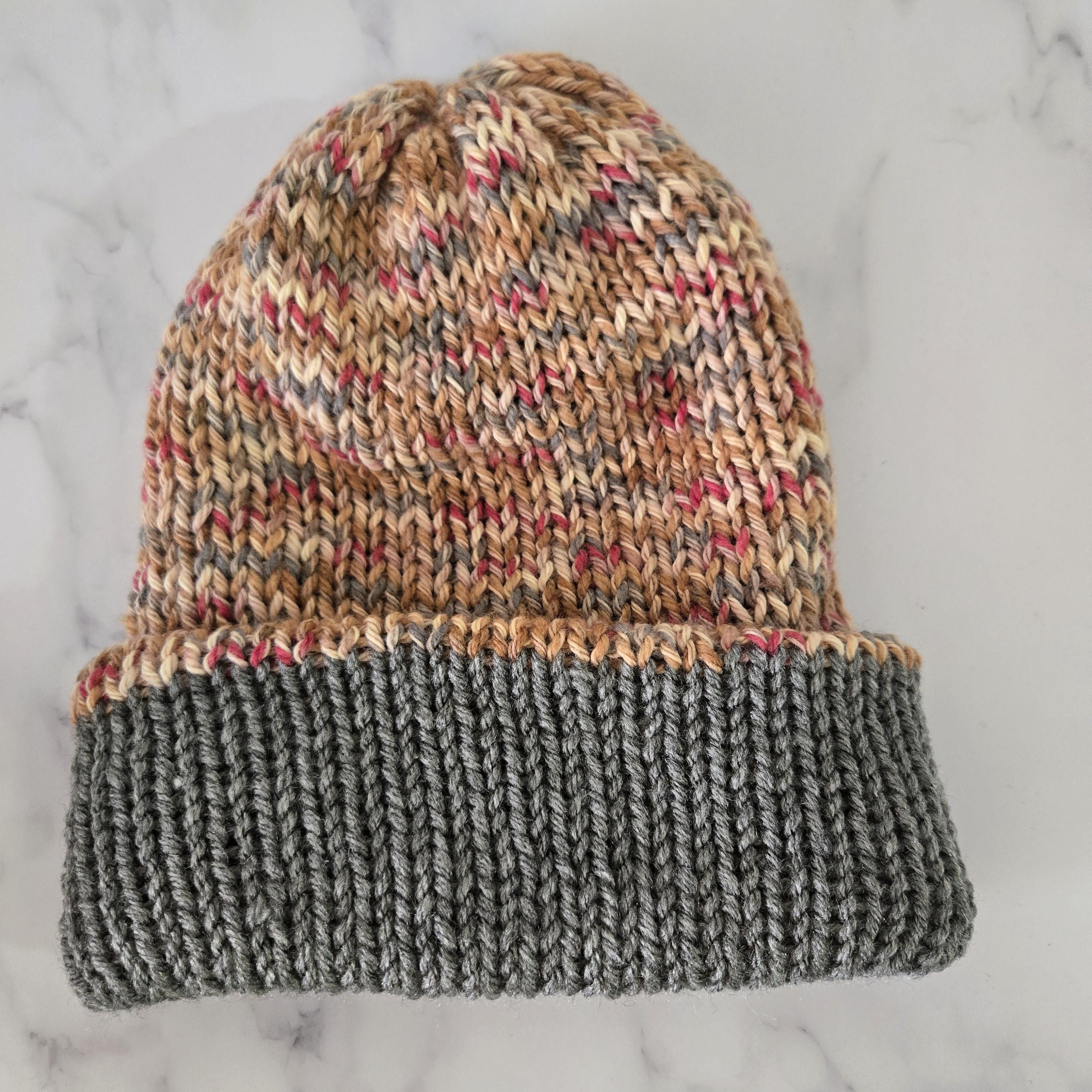 Neutral Knit Beanie: Funky Multicolor Acrylic Hat - Etsy Canada