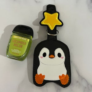 Penguin Keychain, Hand SanitizerHolder, Hand SanitizerCase, Sanitizers Holders Custom, Hand Sanitize Holder, Gift for Her, Gift For Him