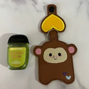 Monkey Keychain, Hand SanitizerHolder, Hand SanitizerCase, Sanitizers Holders Custom, Hand Sanitize Holder, Gift for Her, Gift For Him