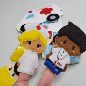 Felt Hospital Finger Puppets: Doctor Pretend Play Set - Etsy