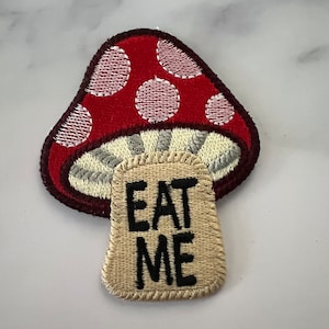 Mushroom Patch Embroidered Iron On Patch: Snarky Punk Style