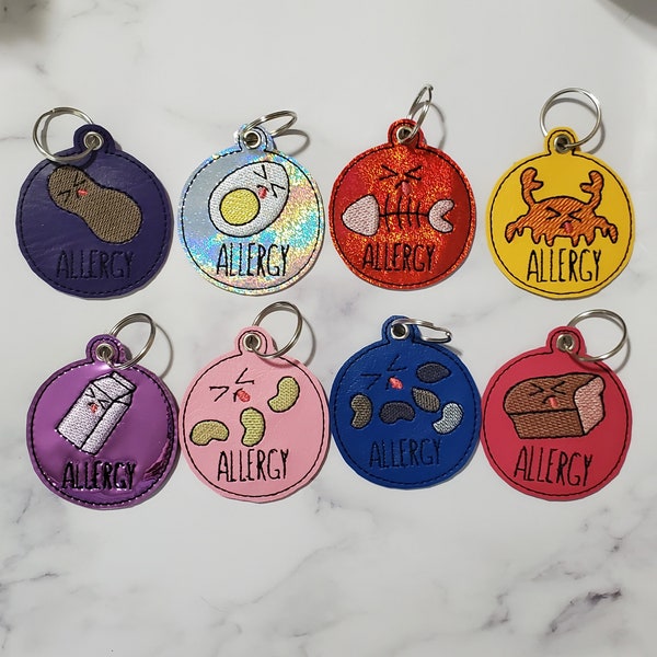 Allergy Keychain, Allergy Alert Tag, Allergy Alert, Allergy Tag, Peanut Allergy, Dairy Allergy, Food Allergy Alert, Custom Keychain