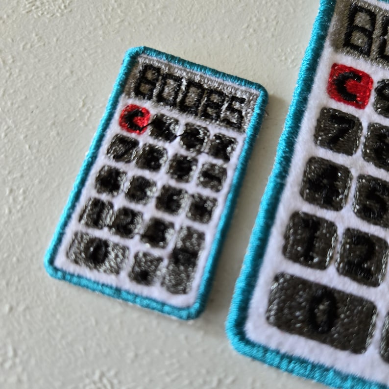 Calculator Embroidered Iron On Patch: Snarky Funny Patch image 3
