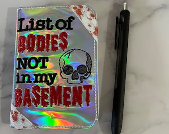 True Crime Mini Notebook: Personlig fickanteckningsbok i konstläder