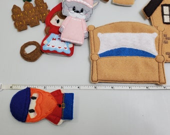 赤ずきんちゃんのフェルト指人形：童謡ごっこ遊び - Etsy 日本