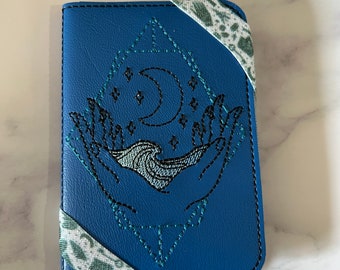 Boho Mini Notebook Cover i konstläder: Fickresedagbok