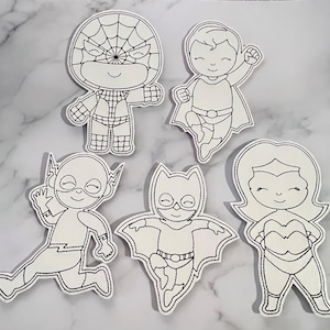 Superhero Coloring Dolls, Superhero Gifts for Boys, Birthday Gift for Toddlers, Eco Friendly Toy, Hero Coloring Activities For Kids