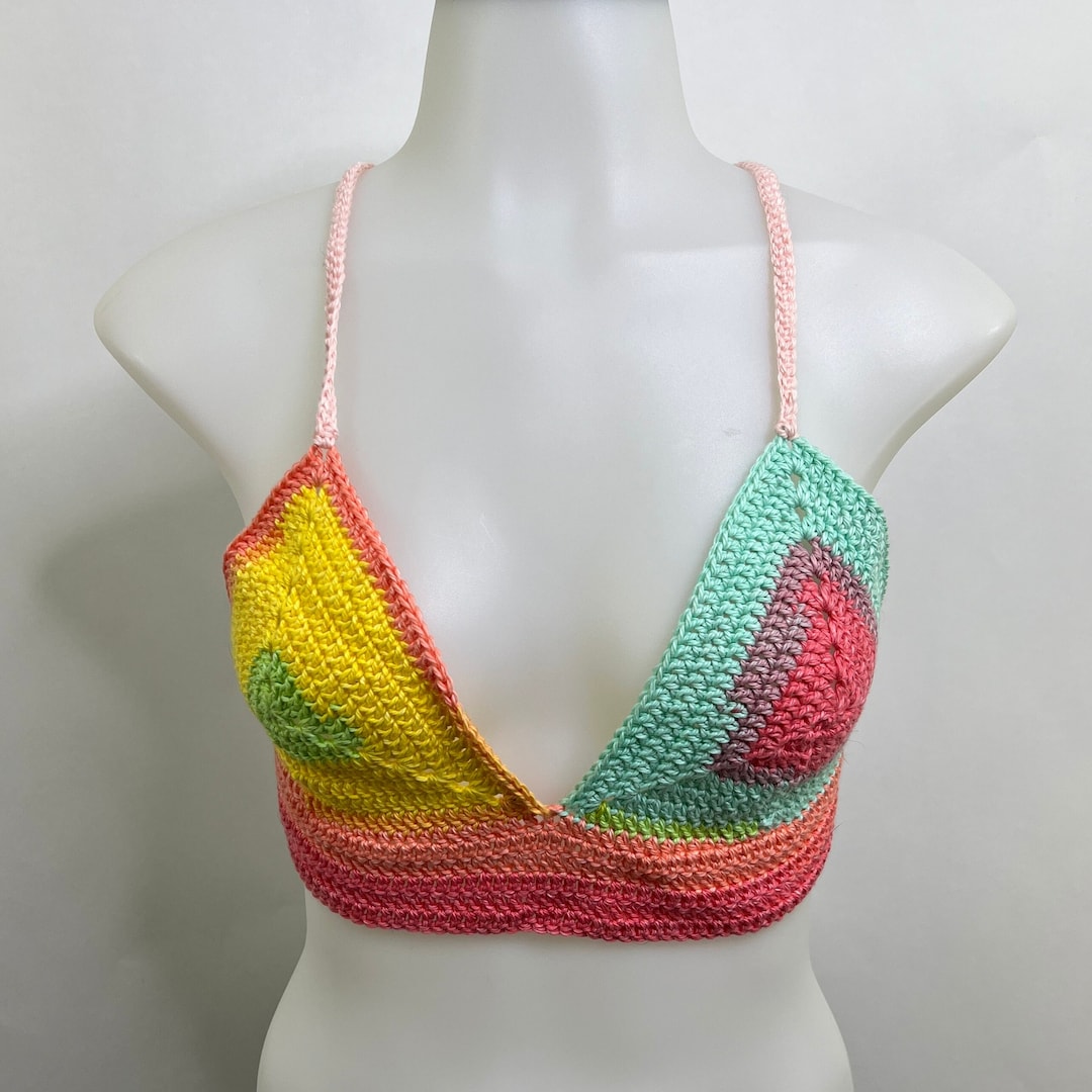 Large Crochet Bralette Top Crochet Bra Tops Crochet Summer Top Boho