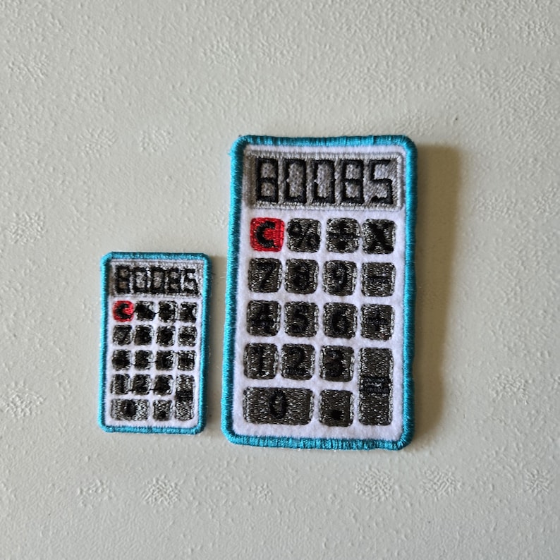 Calculator Embroidered Iron On Patch: Snarky Funny Patch image 2