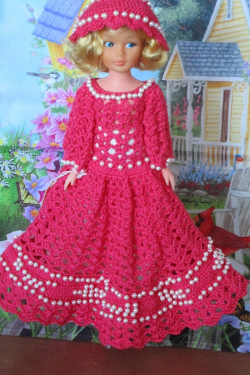 Miss Pearl 12 inch fashion doll crocheted outfit made in image 0