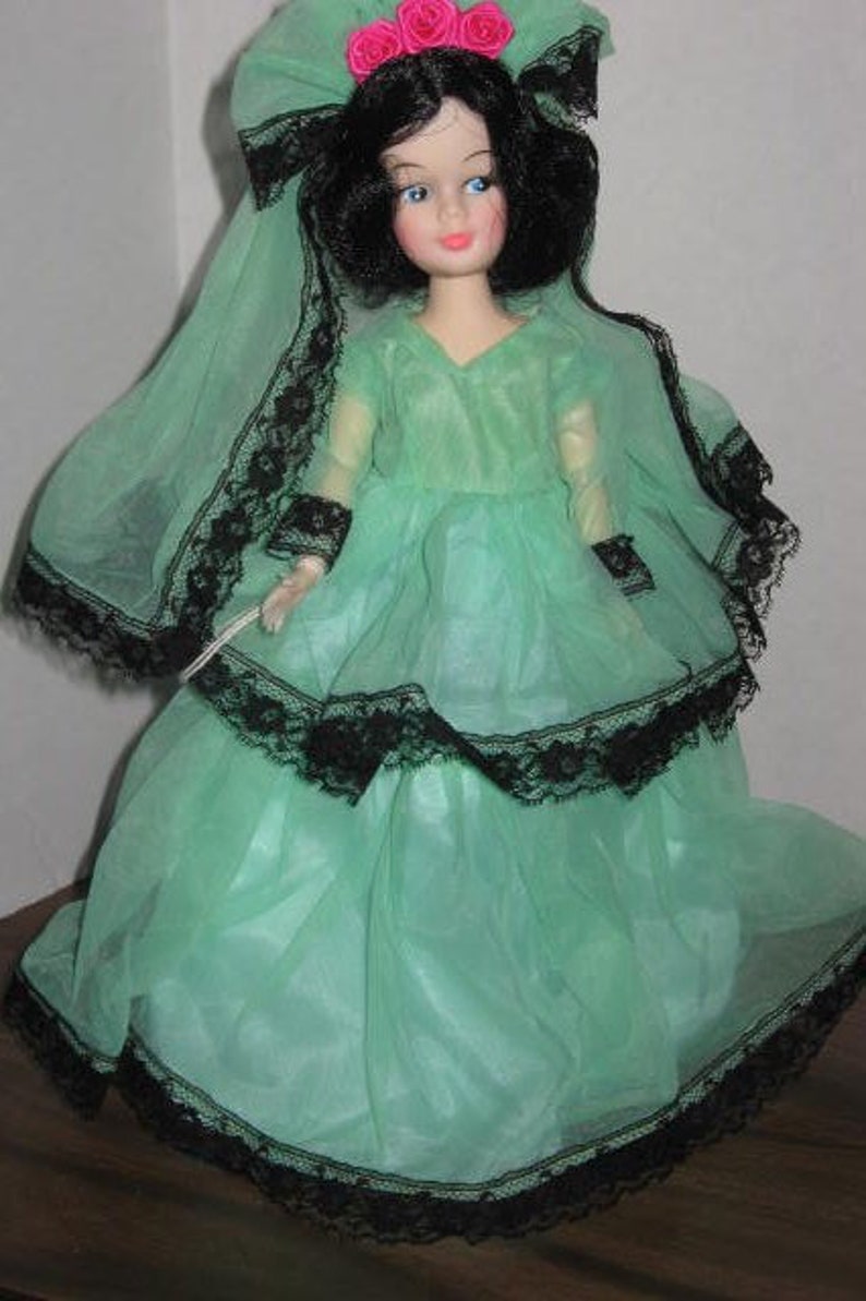 Camilla 11 inch dress up doll dressed in Green Taffata image 0