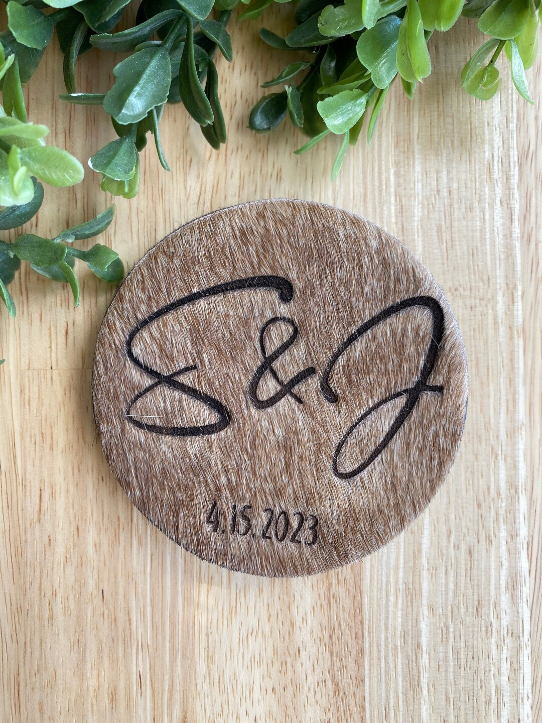 Custom Leather Engraved Coasters Wedding Gift Housewarming Etsy