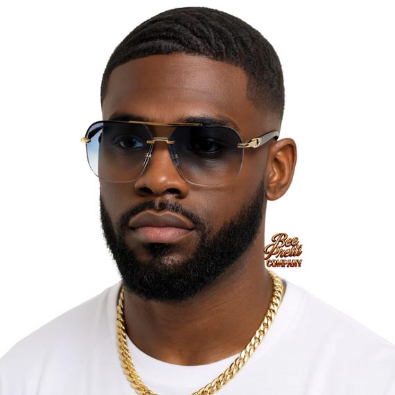 Rimless Aviator Sunglasses: Gold Frame, Luxury Eyewear
