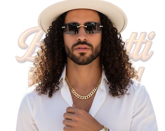 Luxe Rimless Sunglasses Unisex Retro Chic Double Bar UV Protection Shades BeePrettiCo