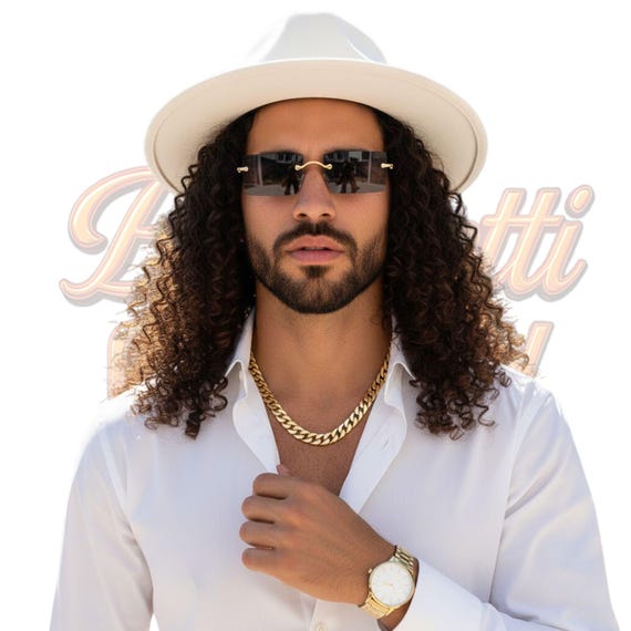 Luxe Rimless Sunglasses Unisex Retro Chic Double Bar UV Protection Shades BeePrettiCo