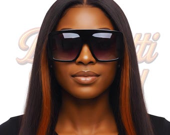 Gafas de sol unisex de gran tamaño y versátiles con montura cuadrada y protección UV. BeePrettiCo