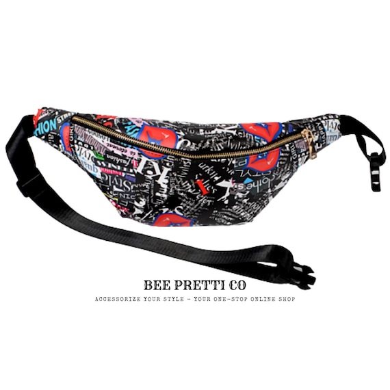 Graffiti Luxe | Trendy Graphic Print Belt Bag | Adjustable Crossbody Fanny Pack | Streetwear Statement Accessory | BeePrettiCo