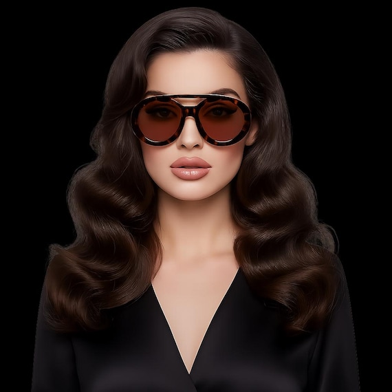 Eyebeam Oversized Aviator Sunglasses | Flat Top UV400 Unisex Fashion Shades | Statement Eyewear