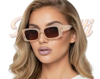 Chunky Rectangular Sunglasses • Bold Retro Square Frame • Everyday Fashion Eyewear • Arriba • BeePrettiCo